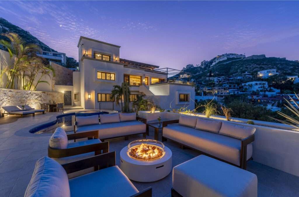 Cabo San Lucas Pedregal Csl Casa LA PIÑATA A luxury villa located in the exclusive Pedregal Cabo San Lucas. Perfect as a private residence or a high-end vacation rental, this villa offers an exceptional combination of comfort, style, privacy, and location.The villa features 8 bedrooms including a service room (as an independent apartment suite), 8.5 bathrooms, and 13 beds.Fully furnished and equipped with top-quality finishes, providing a turnkey experience.Every detail has been thoughtfully crafted to create an exceptional space for family gatherings and entertaining. The expansive terrace includes a great swimming pool, 2 jacuzzi, bar, 2 BBQ station, 2 fire pits, and multiple lounge areas, to enjoy the very best of Cabo living The interiors feature cozy and elegant living spaces, including a inside bar, games room, media room and impeccable design in every corner Fully furnished and equipped, representing an outstanding opportunity. With its exceptional design, amenities, and location, this villa embodies the best of the Baja lifestyle – 125 Camino del Mar, Cabo San Lucas, BS