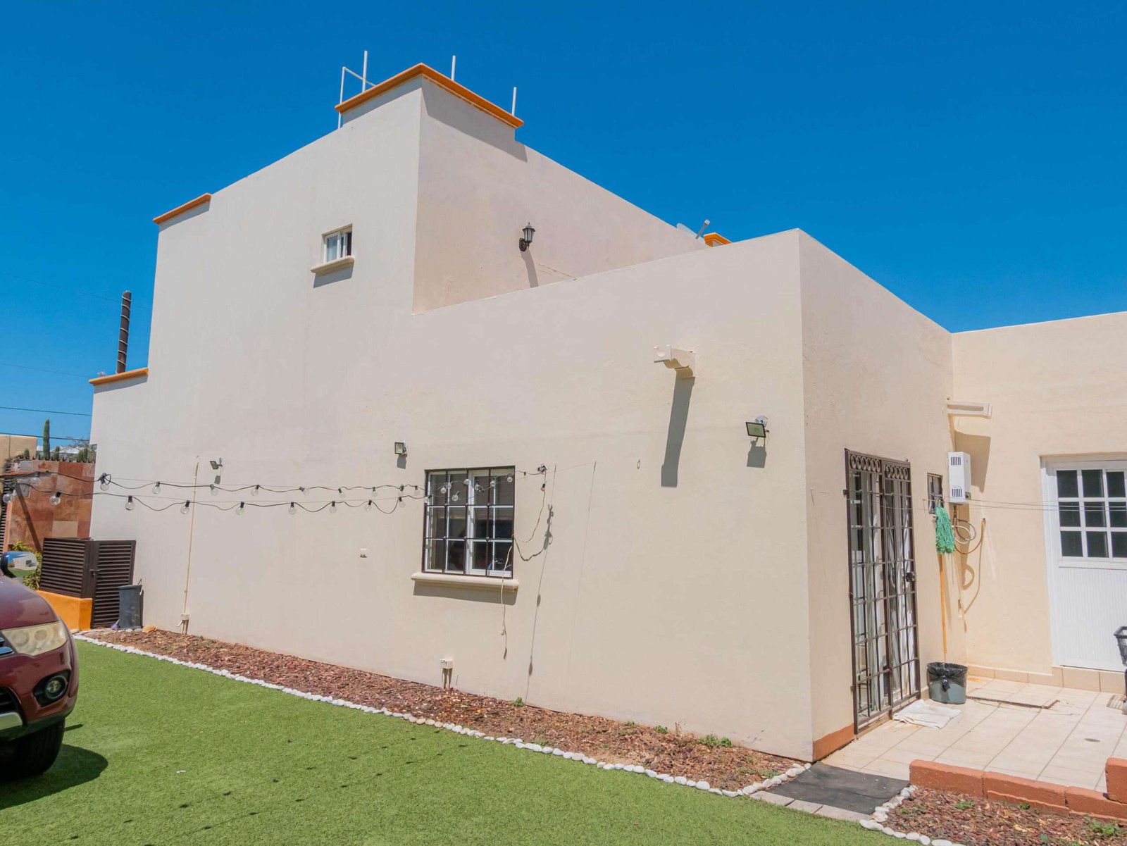Cabo San Lucas 4 De Marzo Casa Belia Investment Opportunity in the Heart of 4 de MarzoWelcome to Casa Belia, a versatile property located in the heart of the popular Colonia 4 de Marzo neighborhood in Cabo San Lucas. Positioned on a highly visible corner lot, this unique property combines residential comfort with commercial potential, making it an excellent opportunity for homeowners, investors, or entrepreneurs.The property features:* A comfortable main house with a spacious outdoor patio* Separate studio space ideal for guests, rental income, or a private office* Commercial/business area with street exposure* Multiple access points and flexible parking options* Gated perimeter for privacy and security* Large tiled courtyard perfect for entertaining or future improvementsIts strategic cor for sale